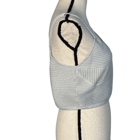 Aerie X-Large Cropped Ribbed Tank Top Adjustable Spaghetti Strap V-Neck Stretch - Picture 2 of 8